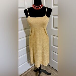 Elegant Gold Knit Dress
